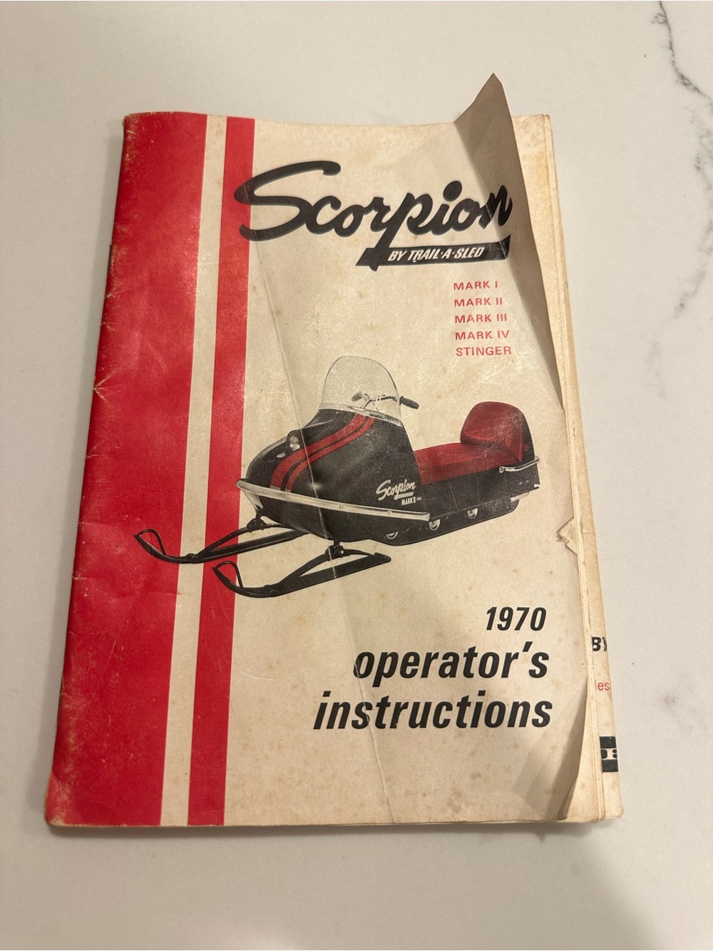 Scorpion 1970 Operator's Instructions Manual - Red & Cream Cover